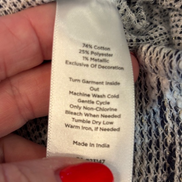 Talbots Boxy 3/4 Sleeve Sweater Top, Large, Nautical Spring Sailing Casual - Picture 6 of 10